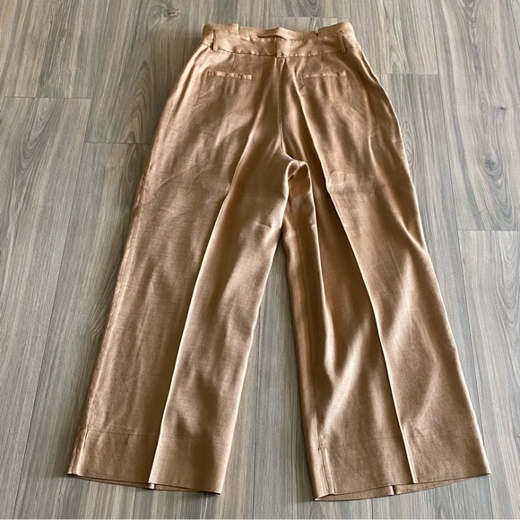 Elie Tahari matching linen blend jacket & pants Jacket Sz 10 Wide Leg Pants Sz 6 - Picture 6 of 6